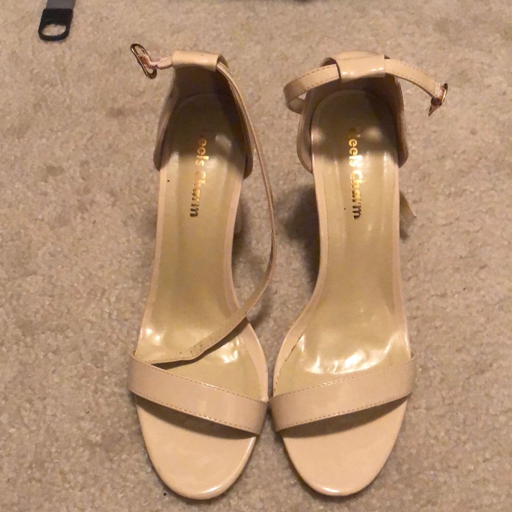 Nude sandal heels